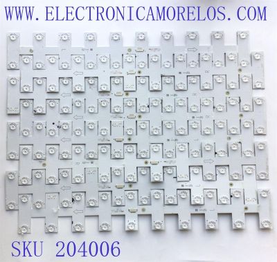 KIT DE LED'S PARA TV TCL ((8 PIEZAS)) / NUMERO DE PARTE B0101-000127 / B0101-000126 / 210622-X3500 / E496757 / 55S54 R 4X20 0302 / 55S54 L 4X20 0302 / 55S54 L 4X20 0302 / PANEL LVU550NDJL CS9W14 / DISPLAY ST5461D12-6 VER.2.1 / MODELO 55S546